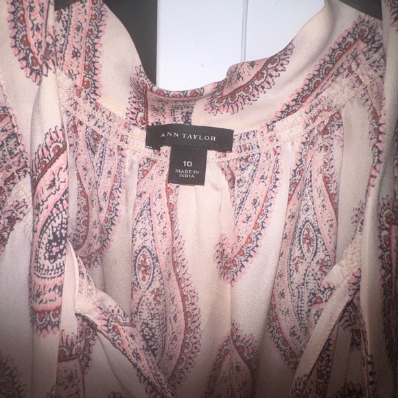 Ann Taylor Paisley Tie Neck Midi dress size 10 - Picture 3 of 7